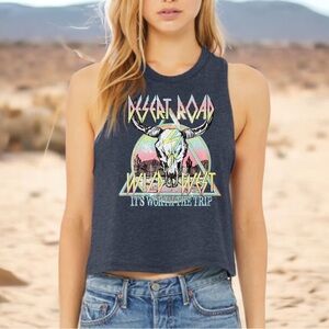Desert Road Wild West Graphic Tank Top - Blue